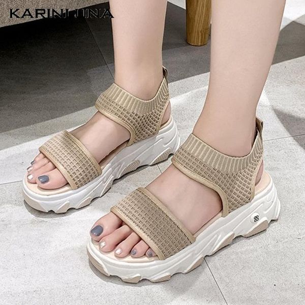 

dress shoes karin 2021 dropship sweet women sandals med wedges peep toe platform pumps summer casual woman, Black