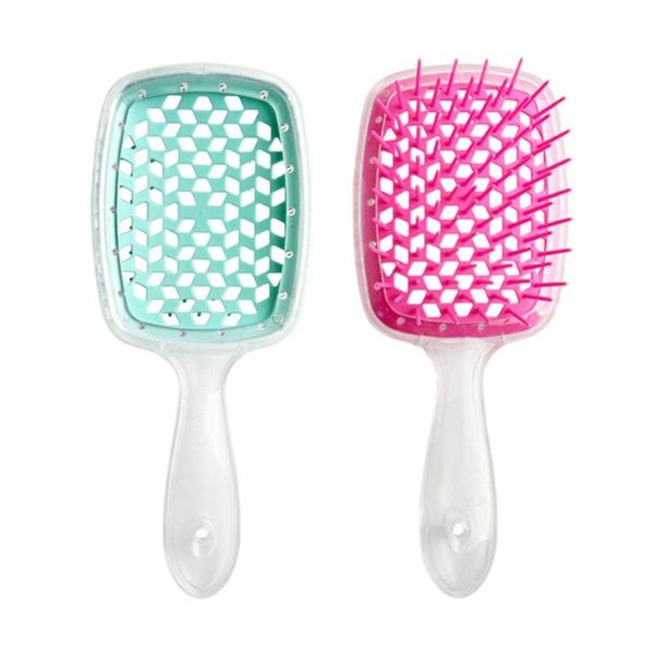 

hair brushes wide teeth air cushion combs women scalp massage comb brush hollowing out home salon use, Silver