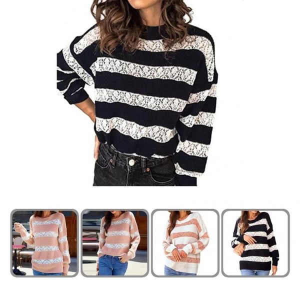 

women's sweaters terrific knitted autumn sweater skin-friendly elastic, White;black