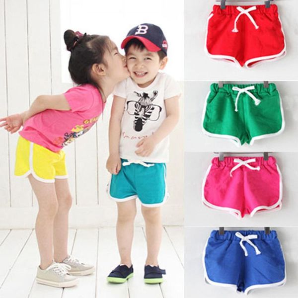 

shorts telotuny 2021 fashion infant toddler kids girls boys candy color short summer beach pants, Black