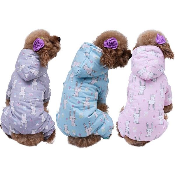 

dog apparel pet coat vest four-legged thick print suit casual shirt padded jumpsuits rompers 2 1