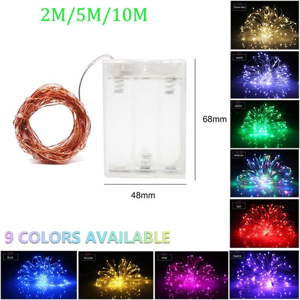 

strings 2/5/10m battery operated led string lights for xmas garland party wedding decoration christmas flasher fairy