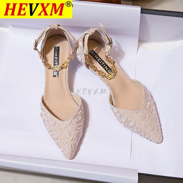 

sandals women's beaded shoes in summer 2021, pointed hollow single shoes, medium heel, thick all kinds, Black