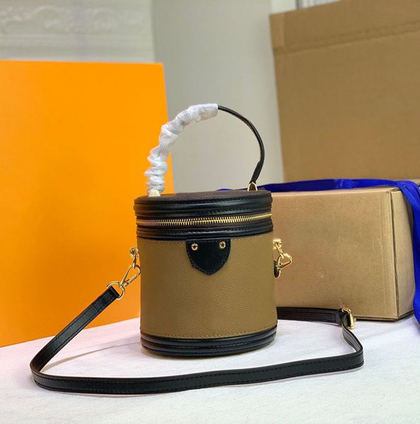 

m43986 women cannes luxurys designers shoulders bag fashion lady leather zipper bags cylinder cases toiletry kits tote crossbody shoulder