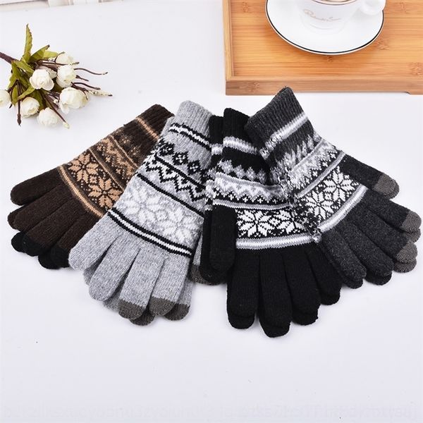 

sjp men' mittens wool fgerless wter touch screen 2020 men' jacquard wool winter warm warm jacquard gloves touch screen gloves in, Blue;gray