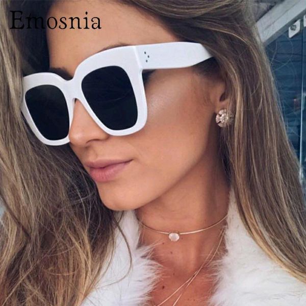 

sunglasses emosnia 2021 square leopard women retro oversized trend cat eye classic vintage outdoor sun glasses uv400 eyeglasses, White;black