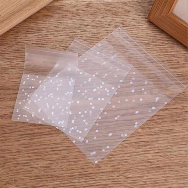 

polka dot candy cookie bag 100pcs transparent cellophane self adhesive pouch wedding birthday party package gift wrap