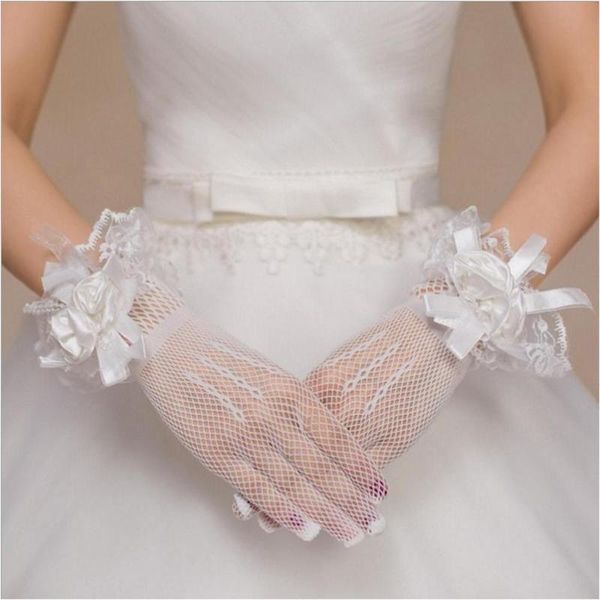 

bridal gloves 2021 white short flower wedding accessories