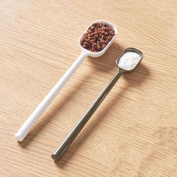 

spoons 2pcs one big and small retro long handle measuring spoon kitchen salt seasoning baby milk powder