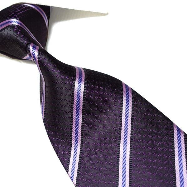 

extra long necktie 63" microfiber woven jacquard purple stripe men's tie 160cm office business bow ties, Black;gray