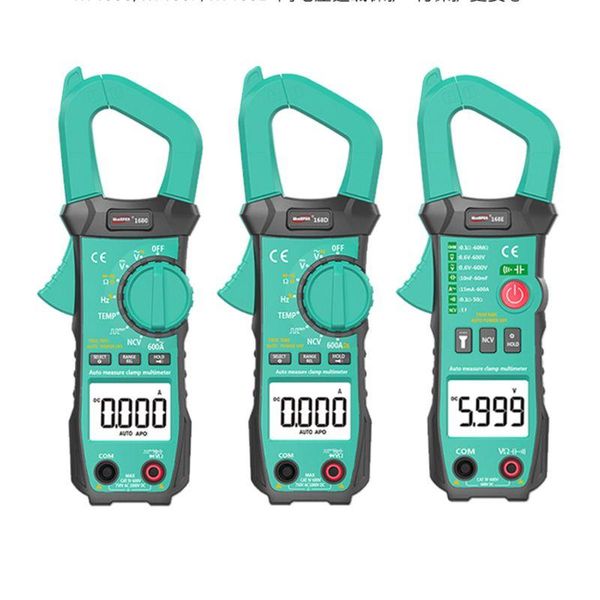 

multimeters handheld pocket type true rms digital clamp meter 168c/d/e automatic identification dc ac current voltage ampere ncv ohm