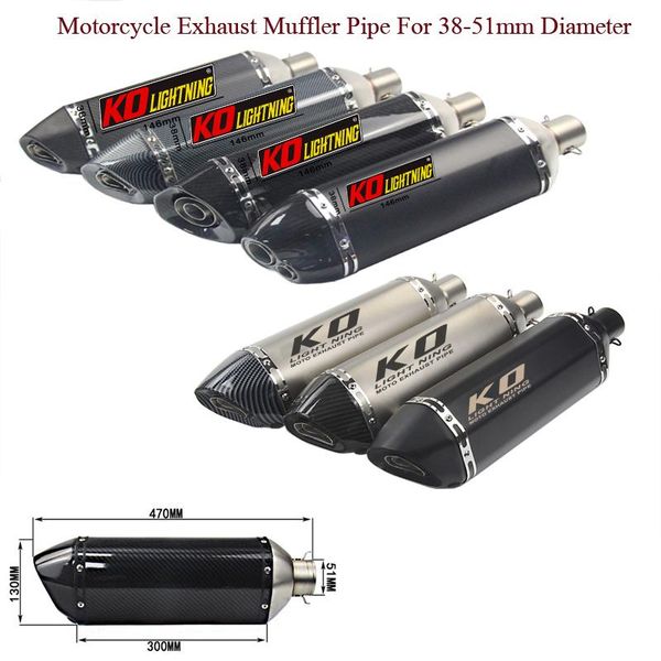 

motorcycle exhaust system 18.5inch muffler pipe with removable db killer for 38-51mm tubes stainless steel silp on
