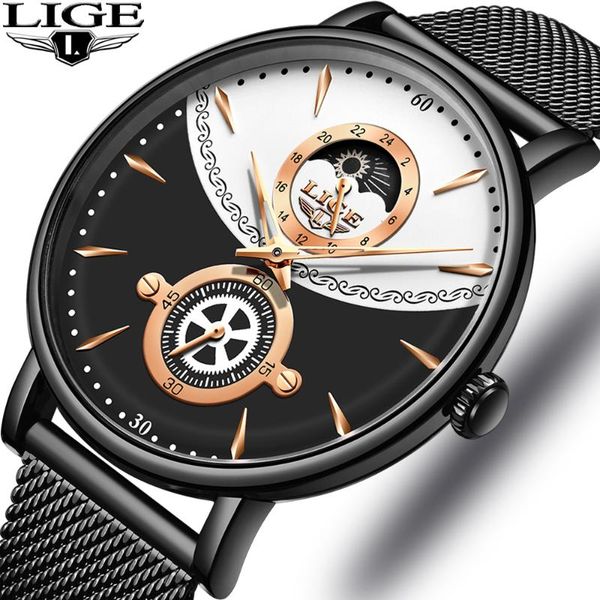 

men watch fashion casual business wristwatches watches all steel quartz male clock relogio masculino, Slivery;brown