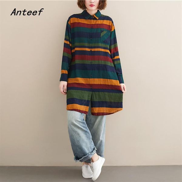 

women's blouses & shirts long sleeve cotton autumn vintage korean style plus size casual loose shirt women blouse 2021 clothes ladies, White