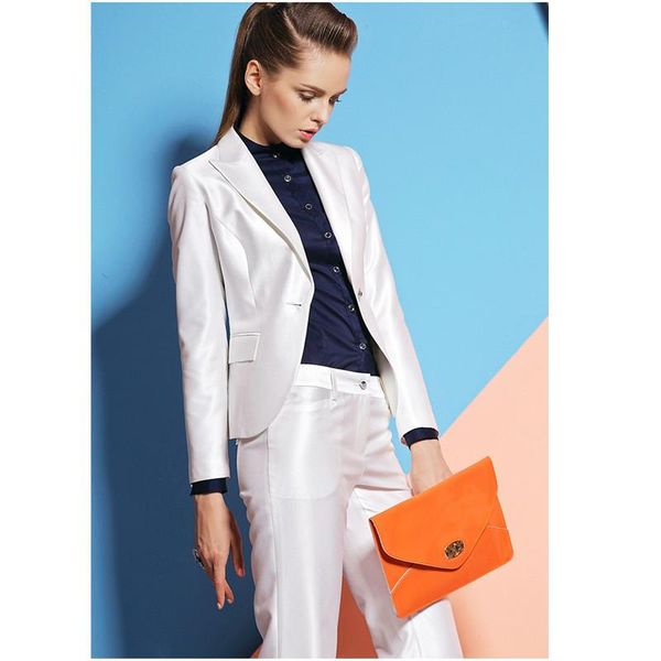 

women's suits & blazers custom made white fall winter formal pant slim business women work wear pants suit (jacket + pants), White;black