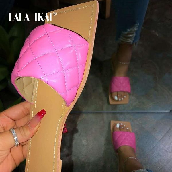 

slippers lala ikai women summer 2021 soft pu non-slip outdoor flip flops casual ladies female beach slipper plus size xwa30546-5, Black