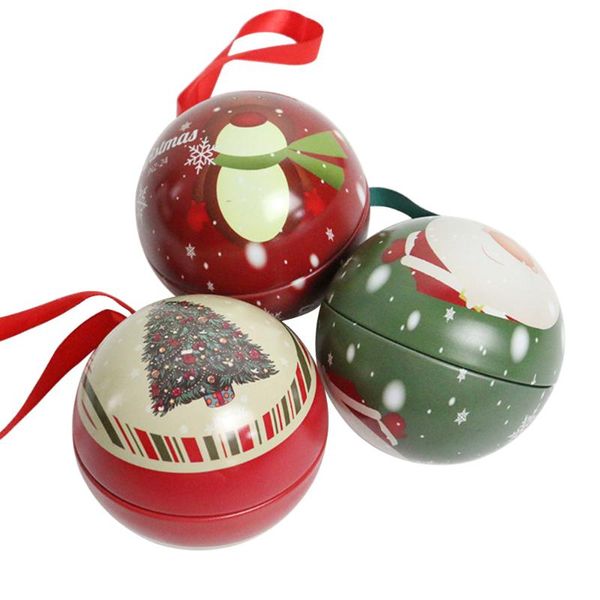 

gift wrap 3pcs christmas round tinplate box packing can elk tree design exquisite santa claus printing candy jar