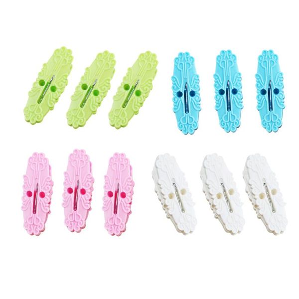 

12pcs large strong clothespins color windproof clothes pegs laundry clips for socks blanket underwear hangers & racks