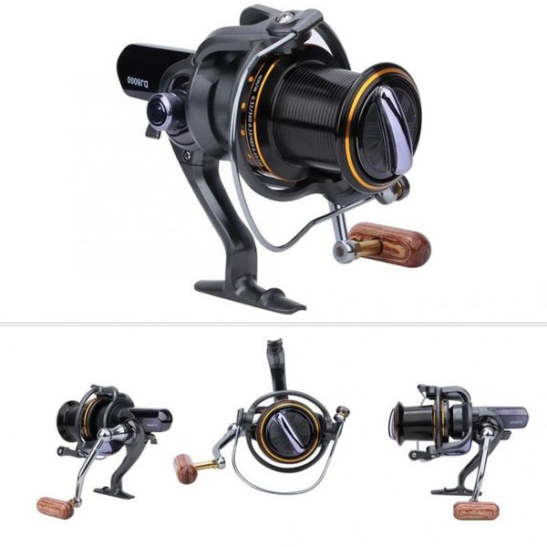 

baitcasting reels spinning fishing reel high capacity 15 bearing number wheel interchanged rocker arm wooden t-shape handle