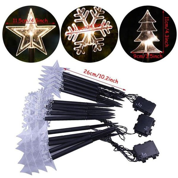 

5pc snowflake christmas garden light decoration for home 2021 led outdoor yard navidad happy year lawn lamps