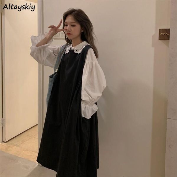 

sleeveless stylish lovely solid women dresses college simple all match leisure square collar korean style summer, Black;gray