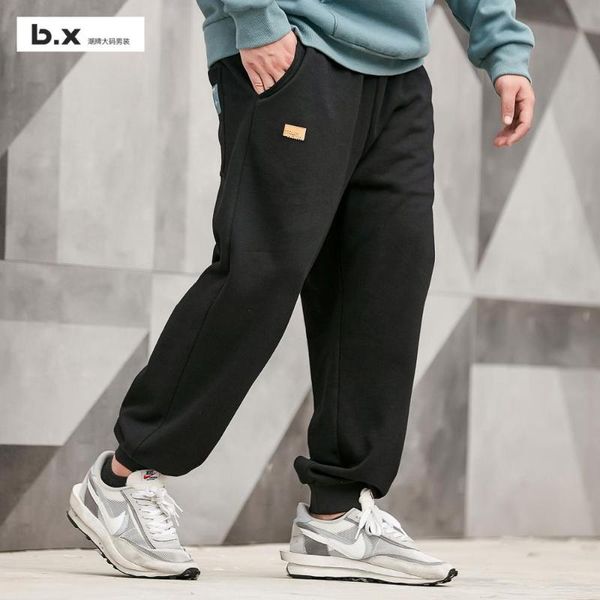 

men's pants b.x logo large wear simple trend casual, Black