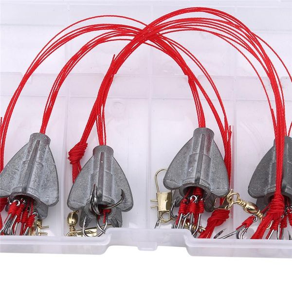 

1group 6pcs fishhooks pe line rigs swivel fishing tackle lures pesca baits single combination string hook with hooks