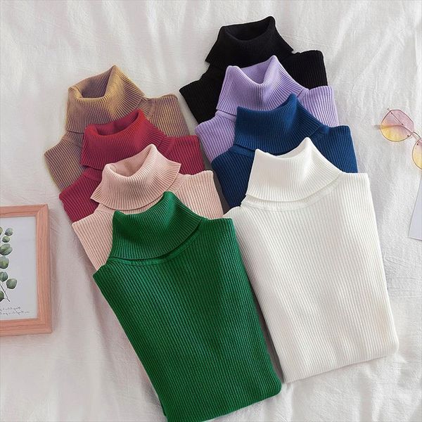 

winter autumn turtleneck knit black womens sweater women skinny elastic knitted soft pullover female full fashion pullovers, White;black