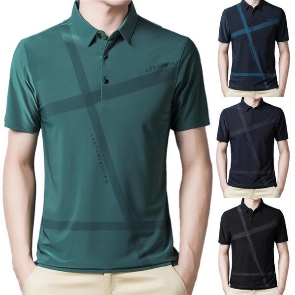 

men's dress shirts spring and summer men shirt lapel irregular stripe printing single breasted thin short sleeve casual plus size, White;black