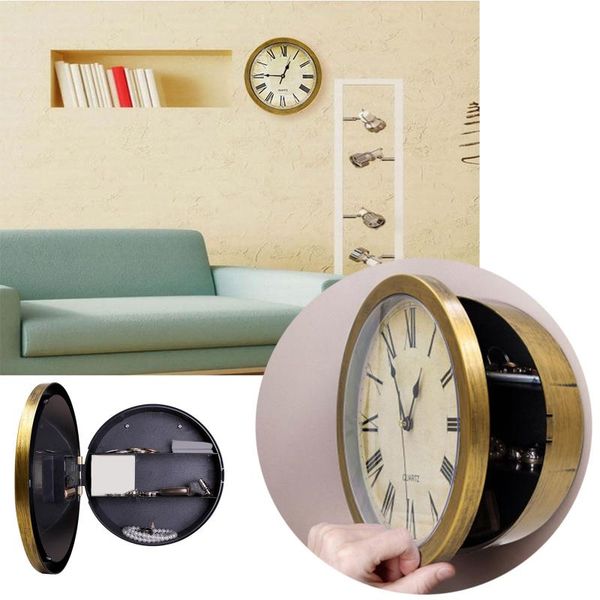 

wall clocks 40# vintage clock safe box hidden secret storage money jewelry valuables home decoration gear