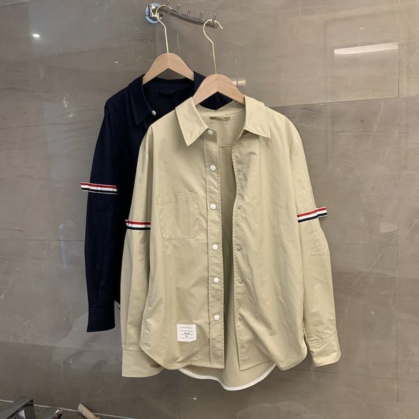 

tb 01 coat autumn new loose leisure foreign style couple's long sleeve men's and women's shirt, White