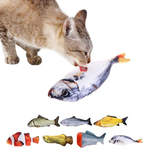 

cat toys interactive creative fish shape pet toy bite resistant catnip chew supplies