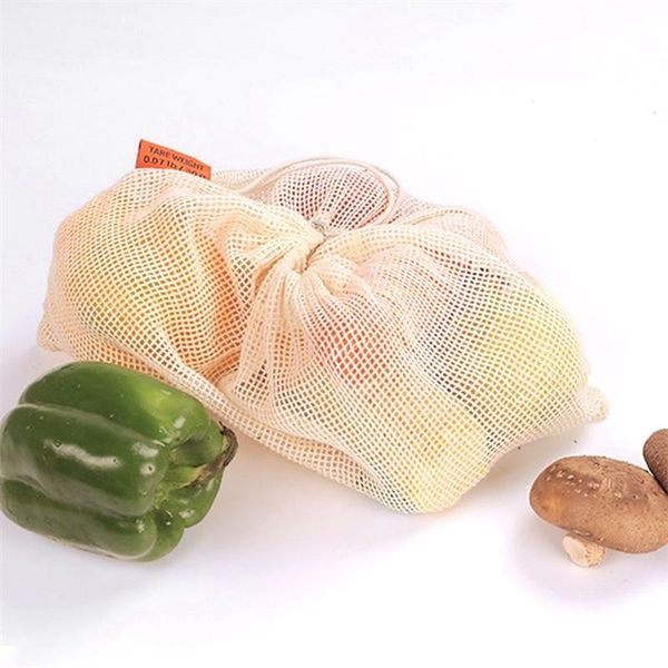 

hanging baskets 9pcs reusable cotton vegetable bags home kitchen fruit and storage mesh with drawstring machine washable