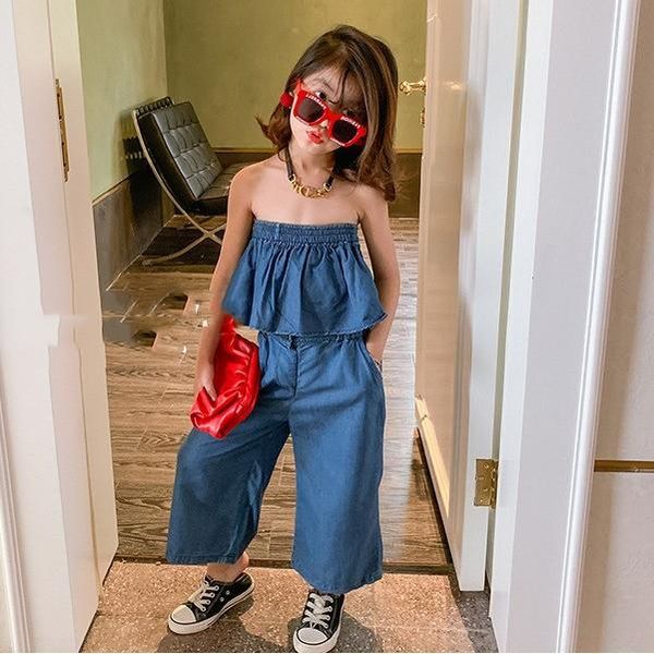 

mihkalev baby girl denim set 2021 kids summer clothes sets children jeans clothing girls 2pieces outfits, White