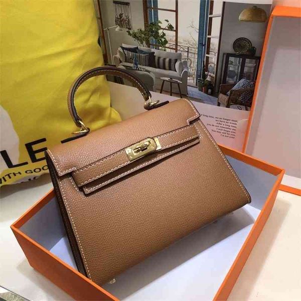 

designer herme handbags leather women's 2022 niche high-end fashion versatile second generation ke1ly mini handbag messenger bag
