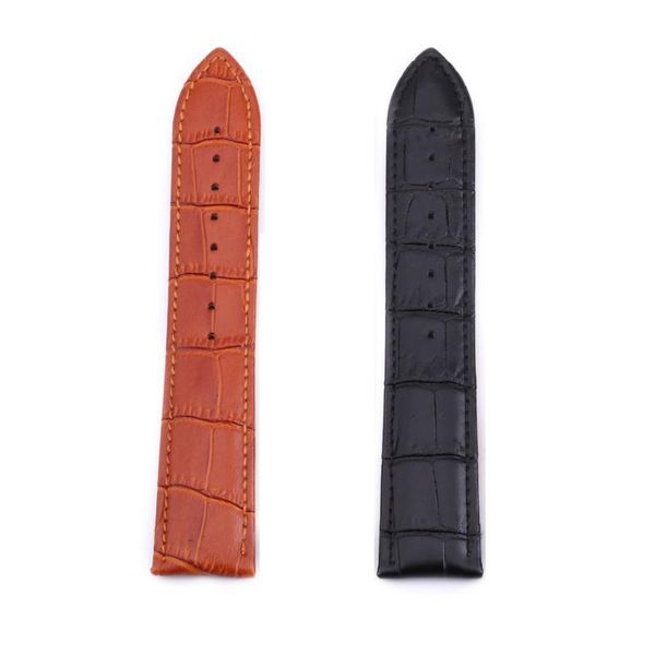 

watch bands high qaulity leather band butterfly clasp buckle drop, Black;brown