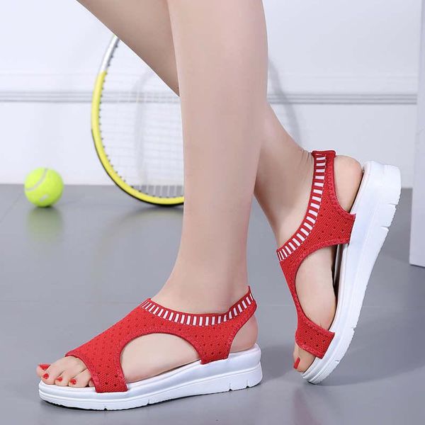 

sandals women big size outdoor women's summer shoes flats slip resistant men's flip-flops open toe air mesh woman slippers 166b, Black