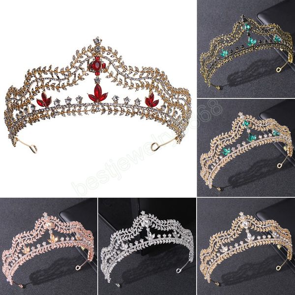 

wedding tiaras hair accessories for women rhinestone diamond crystal crowns charming queen princess diadem bridal party jewelry, White;golden