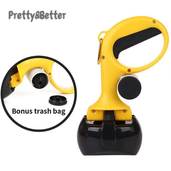 

dog travel & outdoors pretty&better pet pooper scooper portable waste jaw clamp with 20 poop bags great for outdoor walking supplies