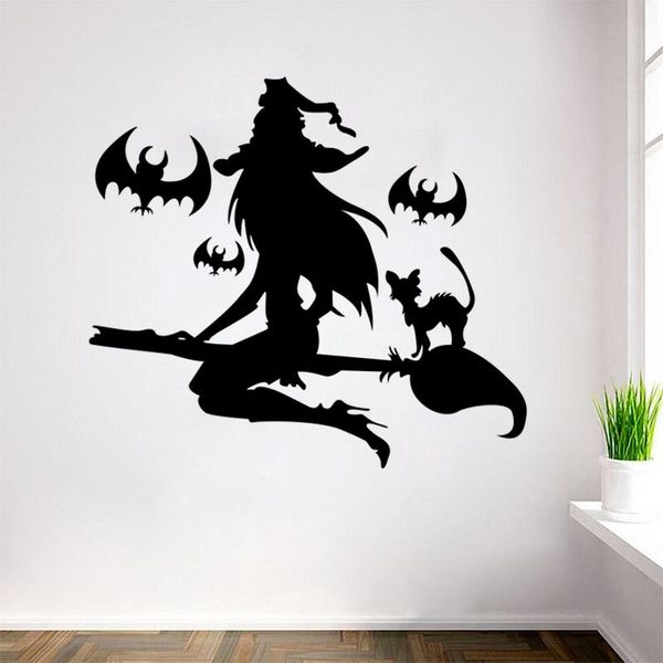 

wall stickers black witch halloween bedroom living room children's festival bar ghost decorative sticker