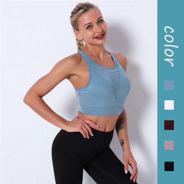 

mesh sports crop women fitness tanks breathable gym bras push up training yoga high stretch workout vest clothing, White;black