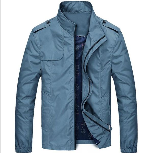 

men's jackets 2021 spring autumn casual stand-up collar men large size pocket coats for male hiking zipper windproof, Black;brown