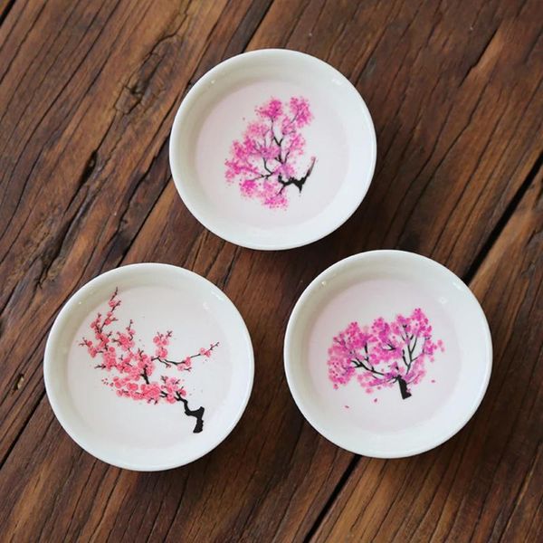 

cups & saucers japanese magic sakura sake cup cold temperature color changing flower display ceramic tea bowl