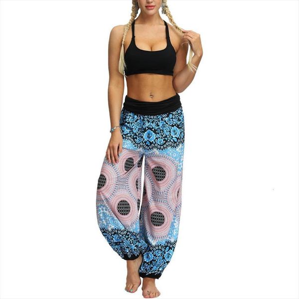 

bohemian summer feather print women capris hippy baggy loose harem trousers, Black;white