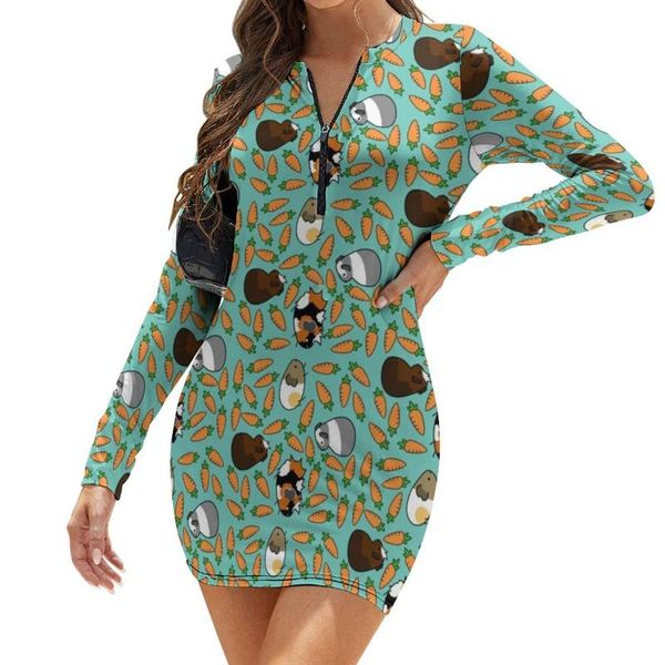 

casual dresses hamster dress long sleeve retro polyester bodycon ladies printed summer tight one-piece, Black;gray