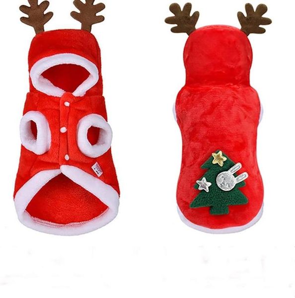 

dog apparel christmas clothes pet santa suit cute reindeer fleece vest year puppy costume cat warm winter coat for
