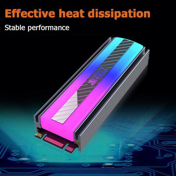 

fans & coolings m.2 ssd heatsink passive heat cooling radiator 5v 3pin argb 2280 solid state hard disk cooler thermal pad