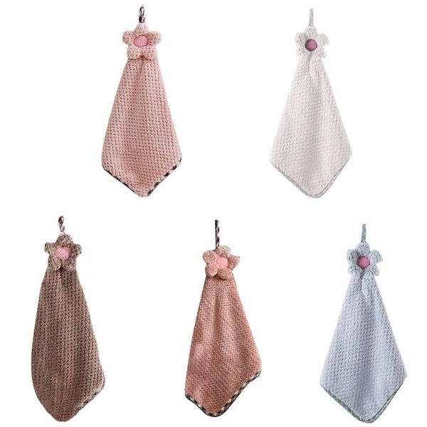 

towel y8ab flower hanging cloth non-linting absorbent hand towels kitchen cleaning