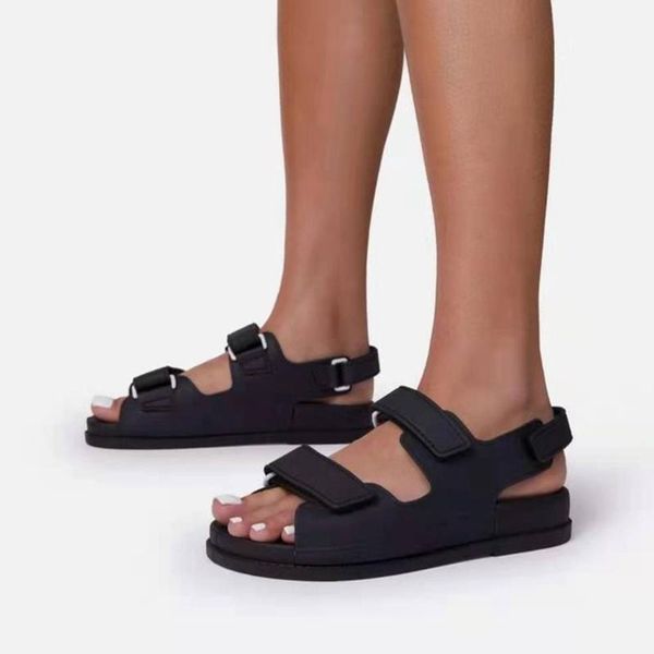 

sandals 2021 summer platform soft comfortable roman slippers women beach candy color slide outdoor flat zapatillas mujer, Black
