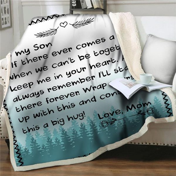 

letter to my son daughter blanket soft flannel thicken throw bedspread warm sleeping quilt cover encourage and love gift blankets
